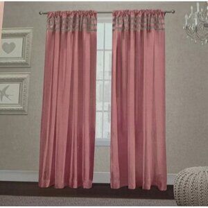 Jaclyn Love Rod Pocket Panels Curtains Bubble Gum Pink 38 X 84 Rhinestone